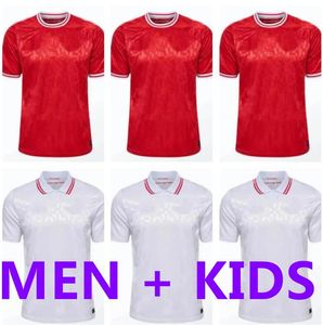 2024 2025 Denmark soccer jerseys Hojbjerg HOME RED AWAY WHITE JENSEN 24 25 CHRISTENSEN ERIKSEN SKOV OLSEN BRAITHWAITE DOLBERG football Shirts men kids kit