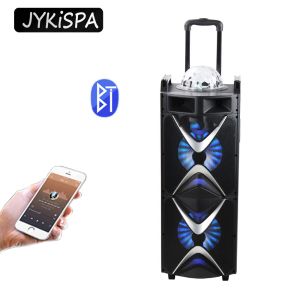 Głośniki DJ dźwiękowe Radia przenośne zewnętrzne głośnik Bluetooth 60W bezprzewodowy stereo basowy subwoofer mikrofon Mikrofon Home Party LED