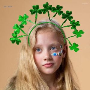 Articoli per feste Fascia per capelli per adulti Patricks Day Polvere glitterata scintillante Cerchio per capelli Festival con paillettes irlandesi per copricapo per adolescenti