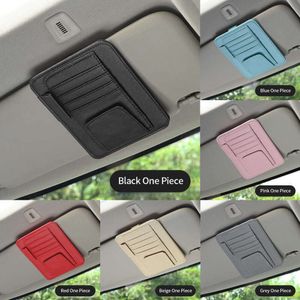 2024 Bil Sun Visor Organizer Multi-Pocket Auto Interiör Tillbehör Pocket Organiserbil Dokument Förvaring Pouch Penhållare