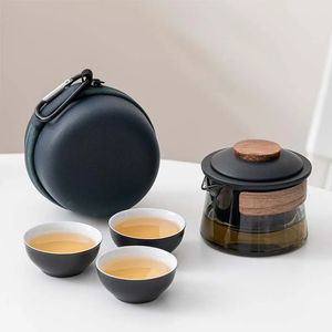 Zen Teapot and Tea Cup Set Kit Household Making Travel Teaware Outdoor Portable Bag Chinese Supplies 1 Bowl 3 240328
