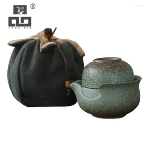 Teaware Sets TANGPIN Chinese Ceramic Teapot With 1 Cup Portable Travel Tea Set Drinkware