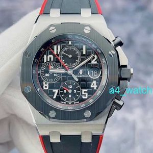 Grestest AP Wrist Watch Royal Oak Offshore Series 26470SO Ceramic Circle Red Needle Vampire Automatisk mekanisk klocka Mens 42mm