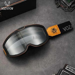 Sunglasses Vozapow Motorcycle Goggles Retro Photochromic Motocross Cycling Goggles Vintage For Over Glasses Anti Fog UV Skiing Sunglasses 240401