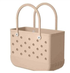 Storage Bags Waterproof Bogg Bag Tote Beach Bag Solid Punched Organizer Basket Summer Water Park Handbags Large Women's Stock Gifts 246