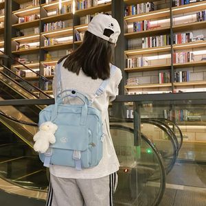 Backpack Cartoon Student Women's Handbags 2024 Transparent INS Korean Lightweight Triple Crossbody Bag Small Bun Mother