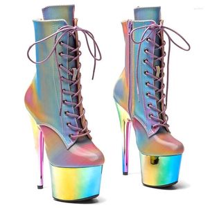 Buty taneczne Laijianjinxia 17 cm/7 cali PU Upper Women's Platform Party High Heels Modern Kids Boots Pole 233