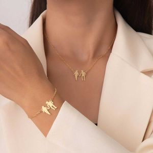 Chain 2PC 2024 New Simple and Fashionable 14K Gold Plated Cutting Design with 8-Eye Symbol Design for Womens Set Jewelry Bracelets and Necklaces Q240401