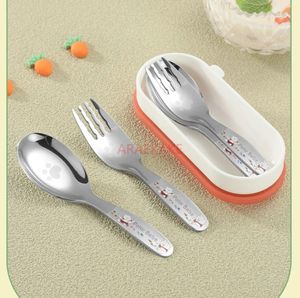 Spoons 316 Stainless Steel Portable Tableware Spoon And Fork Set Storage Box