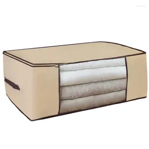 Sacos de armazenamento portátil não tecido dobrável roupas cobertor saco organizador caixa para colcha travesseiro 1pc