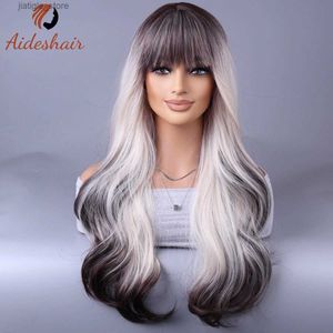 Synthetic Wigs European and American wig big waves long curly hair fashion chemical fiber wig full head cover Y240401