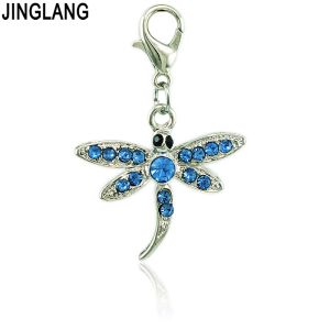 Encantos JINGLANG Moda Libélula Encantos Strass Fecho Lagosta Animais Encantos DIY Para Fazer Jóias Acessórios Frete Grátis