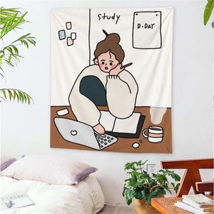 Tapestries So Cute Listing Kawaii Girl Style Bedroom Decoration Tapestry Illustration Homestay Wall Fabric