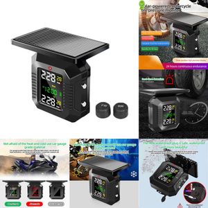 2024 Solar Digital Motorcycles TPMS Wireless High-Precision Tire Pressure Monitoring System LCD Display USB Power External Sensor