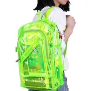 Mochila Moda Transparente Impermeável PVC Transparente Plástico Diário Mini Adolescente Meninas Notebook School Bag