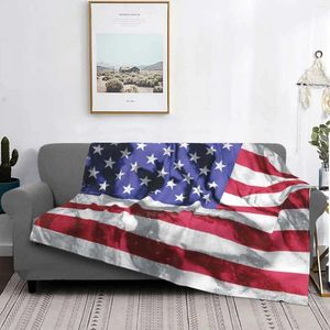 Cobertores Bandeira de Mármore Estados Unidos da América Quatro Estações Confortável Quente Macio Lance Cobertor Bandeiras País Países Pedra