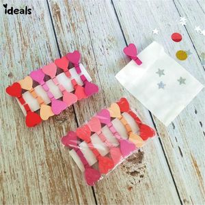 Decorazione per feste 24 pezzi Mini cuore in legno Love Po Paper Peg Pin Molletta da bucato Clip artigianale Resistente e utile