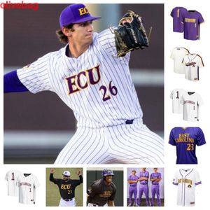 College East Carolina 1 Dixon Williams 0 Cam Murphy 35 Cam Burgess 21 Maglia da baseball Nick DeLisi 33 Carter Spivey 38 Josh Grosz 46 Trey Yesavage Cuciture personalizzate