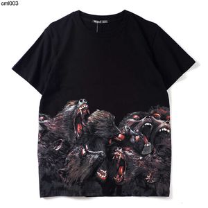 Gvc Trendy Summer Ins Orlo Personalizzato Baboon T-shirt a maniche corte in puro cotone per uomo e donna Vestibilità ampia Completo per coppia Giovani 1298