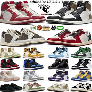 With box 1s low og basketball shoes Jump man 1 High Lost and found Reverse Mocha Black Phantom University Blue Palomino Golf Patent Bred Mens Womens Sneakers Trainers