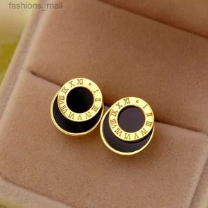 Designer Earrings For Women Gold Color Top Quality Women Fashion Jewelry Stud Titanium Steel Drop Black Oil Love Luxury Earring For Lady Party Gifts