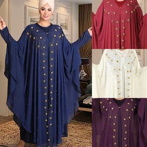 Roupas étnicas Abaya para Mulheres Ramadan Grande Tamanho Árabe Mulheres Long Robe Chiffon Vestido Diamante Dubai África