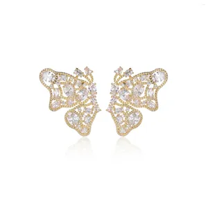 Stud Earrings Cubic Zircon Butterfly For Wedding Crystals Earring Bride Women Girl Birthday Party Jewelry CE11888