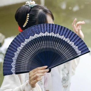 Dekorativa figurer Fällbara fläktar med Tassel Ultralight Portable Handmade Retro Style Chinese Hand Hold Dance