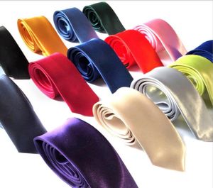 Mężczyźni Solid Szyja krawat men039s wąskie krawaty szyi poliestrowe jedwabne klasyczne krawaty moda chuda szyja krawaty weselne dostawy na przyjęcie weselne145C7373218