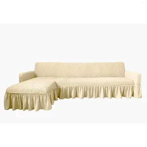 Stol täcker grossistheminredning modern spandex l form sektions soffa slipcover 3seater 5Seater 7Seater stretch cover med kjol