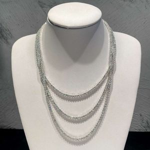 Joias Kibo para mulheres colar de corrente de tênis com diamante de moissanite de prata esterlina 925 gelada