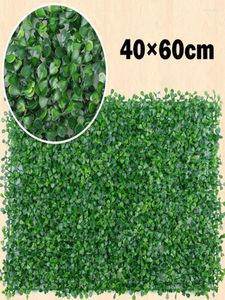 装飾的な花人工植物の壁葉生け垣草マット緑のパネルフェンス40x60cmシミュレートされた芝生のパーティー用品装飾