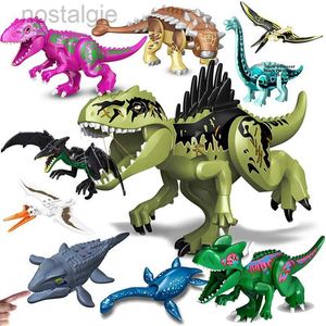 Bloklar Jurassic dinozor dünyası acımasız raptor t-rex triceratops indominus rex model yapı blokları dino velociraptor figür tuğla toys 240401