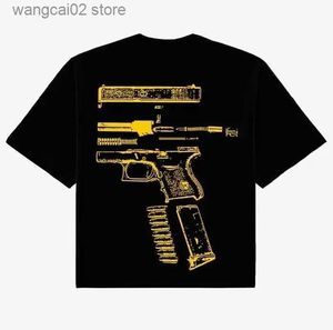 남자 티셔츠 Y2K T 셔츠 남성 Harajuku 힙합 Glock 우리는 그래픽 프린트 라운드 목면 대형 Tshirt 고딕 짧은 SLVE TOPS T240402를 신뢰합니다.