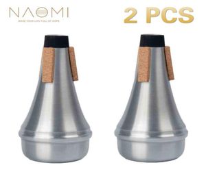 Naomi trumpet Mute 2 PCS Aluminium trumpet Mute Straight Practice Silver Color for Trumpet Woodwind Instrument Accessories6019246