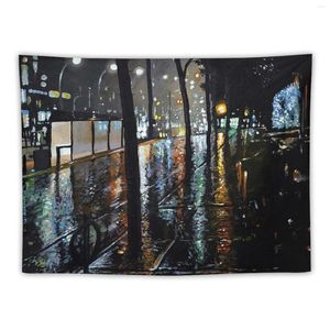 Tapestries Night City Rain - 1 Tapestry Room Decorating Aesthetic Art Mural Decoration For Rooms Wallpaper