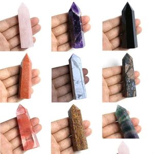 Arts And Crafts Total 46 Complete Variety Rough Polished Quartz Pillar Art Ornaments Energy Stone Wand Healing Gemstone Tow Homefavor Dhkhq