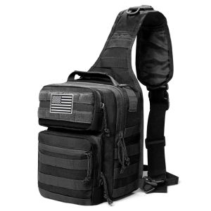 Väskor 600D Militär Taktisk enkel axel ryggsäck Army Molle Assault Sling Bag Small EDC One Strap Daypack Militär Taktiska väskor
