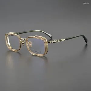 Óculos de sol quadros de alta qualidade titânio óculos quadro masculino leve quadrado marca designer vintage óculos prescrição oculos