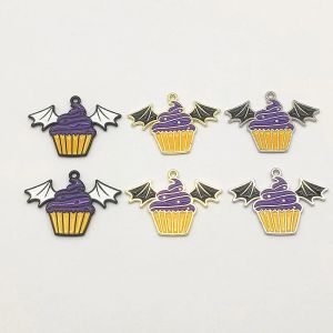 Charms ny ankomst! 22x30mm 100 st emaljhängen Zinklegering Cake Charm för Halloween Handgjorda smycken halsband örhängen DIY delar