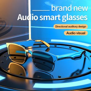 Solglasögon Bluetooth Audio Smart Glasses OpenEar Wireless Headphone Solglasögon Sport Musik Eglasses IP5 Waterproof HD Mic