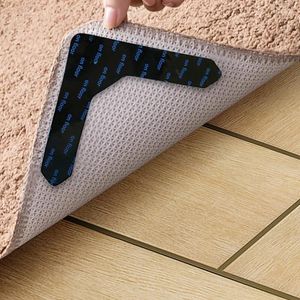 Bath Mats 4pcs Non-slip Carpet Stickers Double-sided Tape Reusable Self-Adhesive Floor Rug Fixed Pad Patch Bathroom Tools