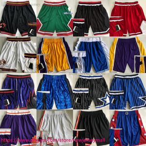 Autentyczne podwójne haftowane klasyczne szorty koszykówki retro z kieszeniami Vintage Au kieszeń Kieszonkowy krótki oddychający trening na siłowni spodnie plażowe spodnie dresowe