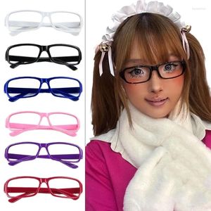 Party Supplies Anime Cosplay Costume Subcultures Glasögon Ram Nyhet Roligt glasögon Inga linsglasögon för kvinnor flickor PO rekvisita