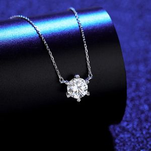 Halsketten Europäisches minimalistisches Design Mosan Diamant S Sier Anhänger Mode Frauen Super Sparkle Edelstein Exquisite Halskette Schmuck