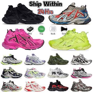 Track Runners 7 Designer Sapatos Baleciaga Homens Mulheres Colorido Graffiti Preto Branco Sapatos Rosa Orang Verde Track Runners Luxo Sapato Sapatilhas Treinadores Esportivos Tamanho 35-46