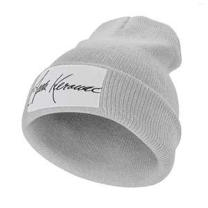 Berets Signature Of Jack Kerouac Knitted Cap Kids Hat Male Mountaineering Black Men's Women's