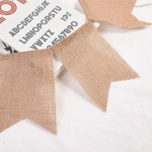 2024 Jute Burlap Bunting Rustic Just Married Mr Mrs Wedding Banner Garland Party Flags Candy Bar Decoration Event Supplies for wedding