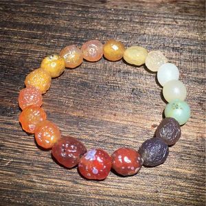 Chain Boutique Natural Mongolian Alxa Colored Sugar Heart Agate Raw Stone Armband Söta kvinnors smycken Armband Q240401