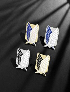 Japansk anime attack på Titan ENAMEL PIN EREN JAEGER MIKASA ACKERMAN JIYUU NO TSUBASA CARTOON BROOCH LAPEL BADGE Gift Whole701122